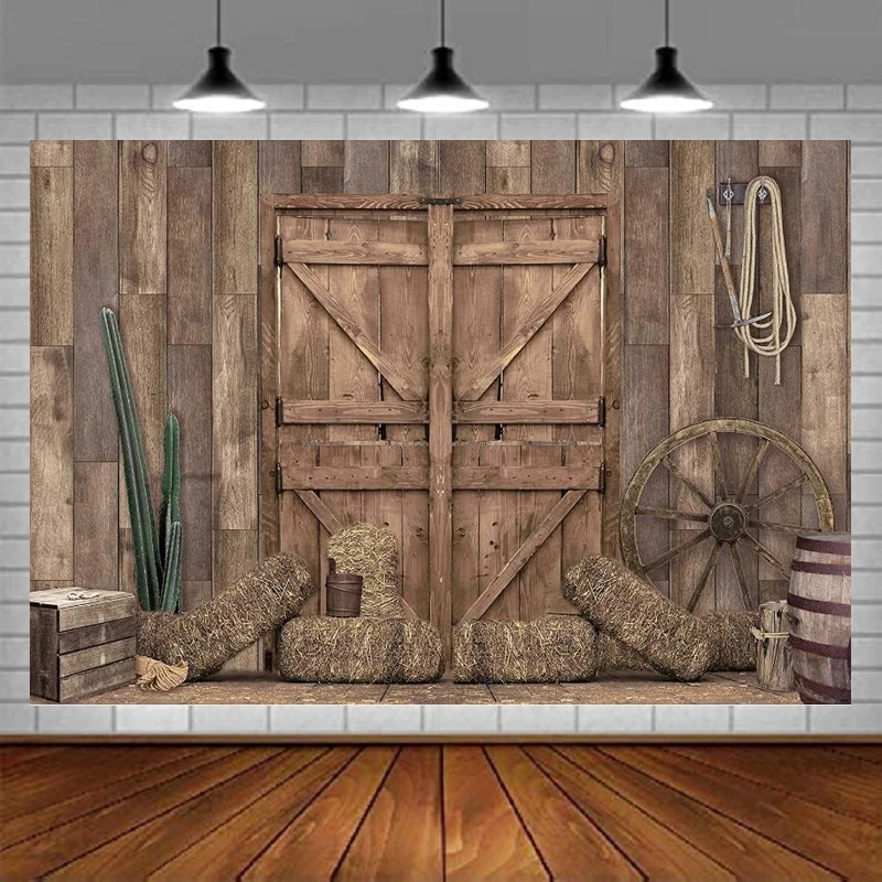 Западный ковбойский фон для фотосъемки, осенняя ферма, дверь, деревенский сарай, фон, дикий Запад, деревянный дом, детский душ, детский день рождения