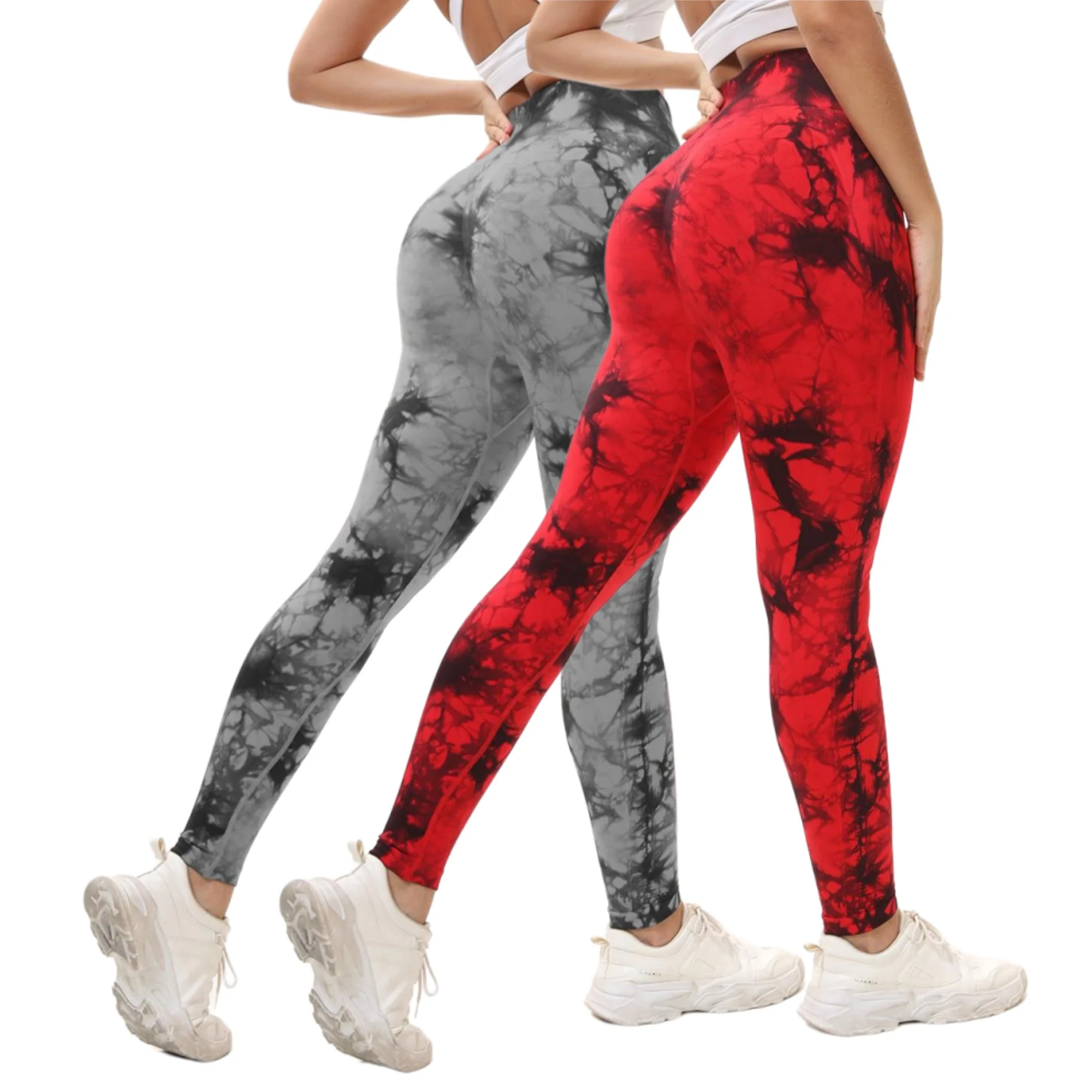 Women's skinny hip Lift Stretch Leggings Thick Peach hip Yoga pants Tie dye high waist seamless exercise fitness pants