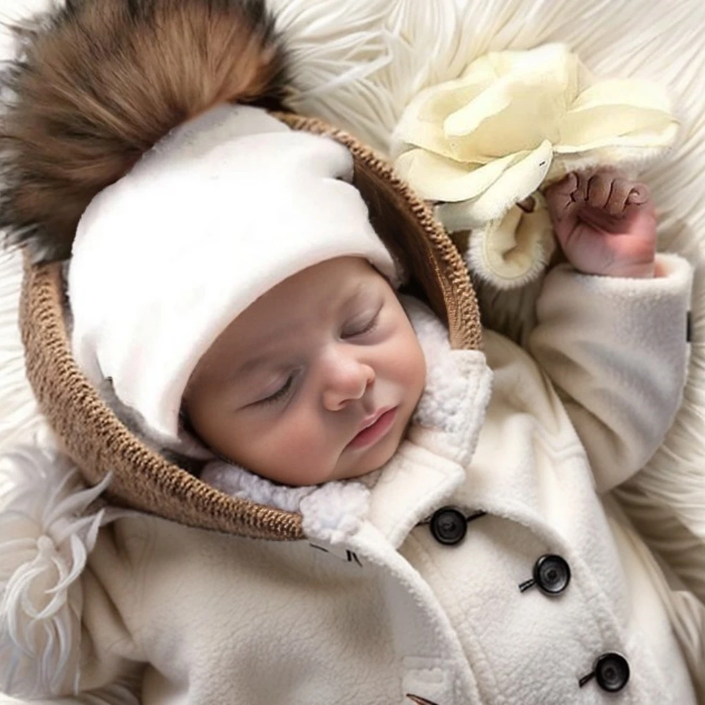 autumn children's infant toddler  raccoon faux fur pompom hat cap for Kids baby boys girl cotton newborn props hat beanie