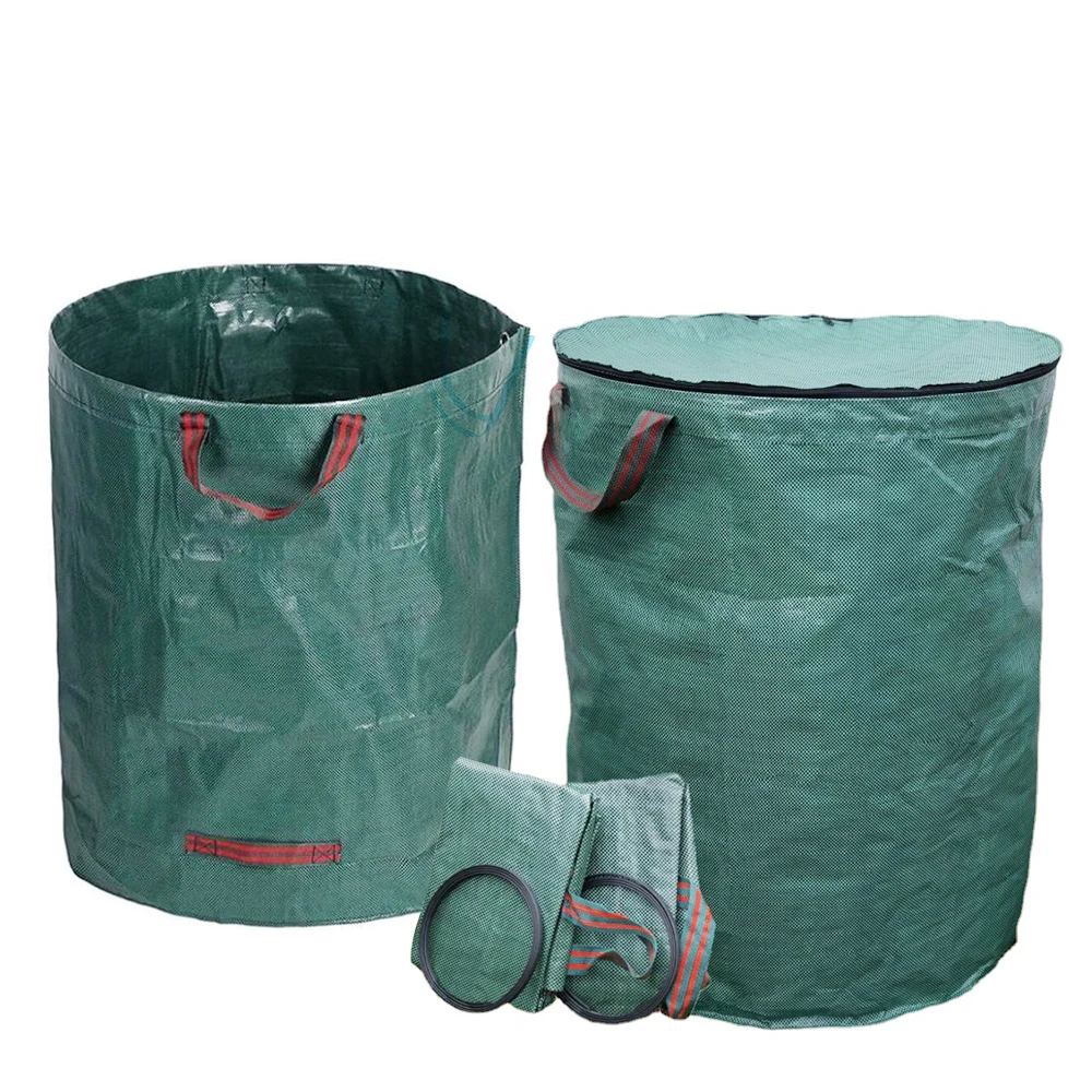 Garden Waste Bag, Leaf Debris Collection Container, Multifunctional Reusable Waterproof PP Bags