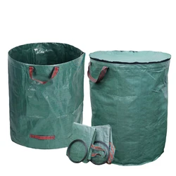 Bolsa de basura de jardín, contenedor de recolección de desechos de hojas, bolsa de PP impermeable reutilizable multifuncional