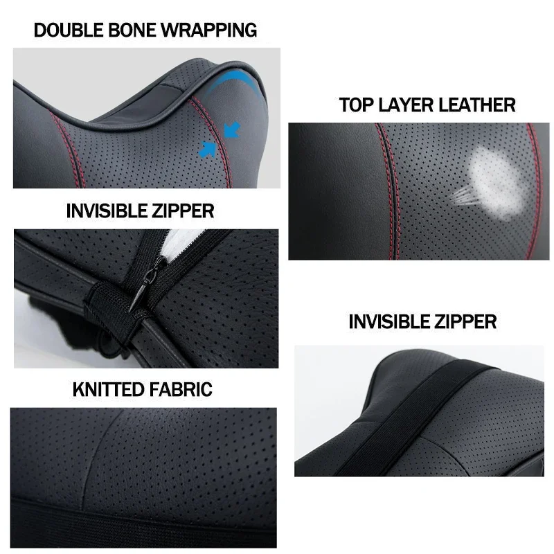 2pcs Car Seat Headrest Universal PU Leather Auto Interior Head Rest Pillows for Chrysler 300c 300 Pacifica 200 Car Accessories