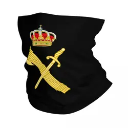 Custom Emblem Of The Spanish Civil Guard Neck Gaiter Men UV Face Shield Winter Spanish Coat Of Arms Bandana Scarf for Cycling