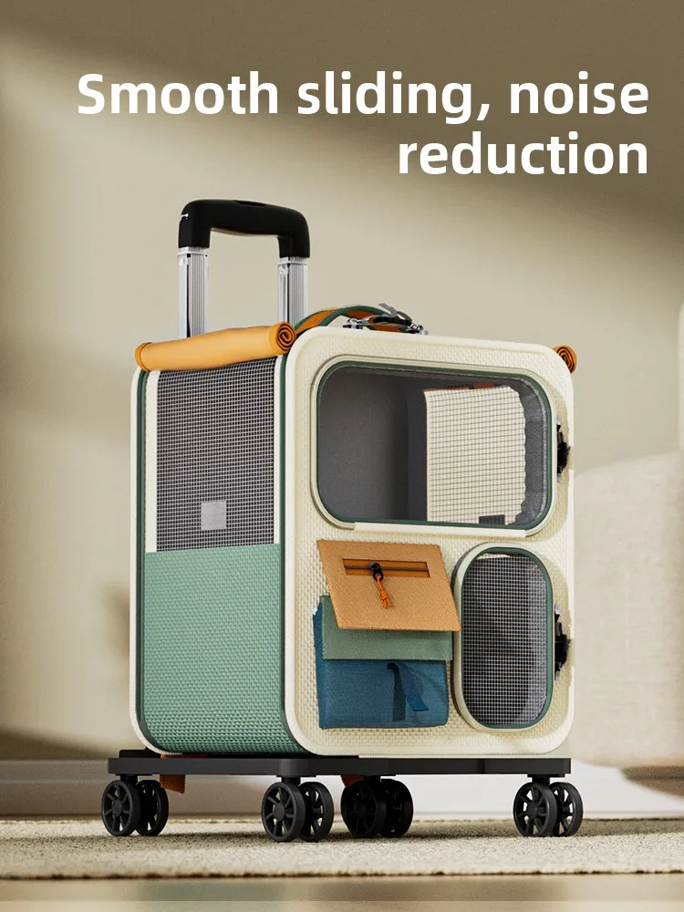 

Большая вместительная переносная сумка-рюкзак на два плеча для домашних животных, для путешествий на природе, для собак и других питомцев, с выдвижной ручкой