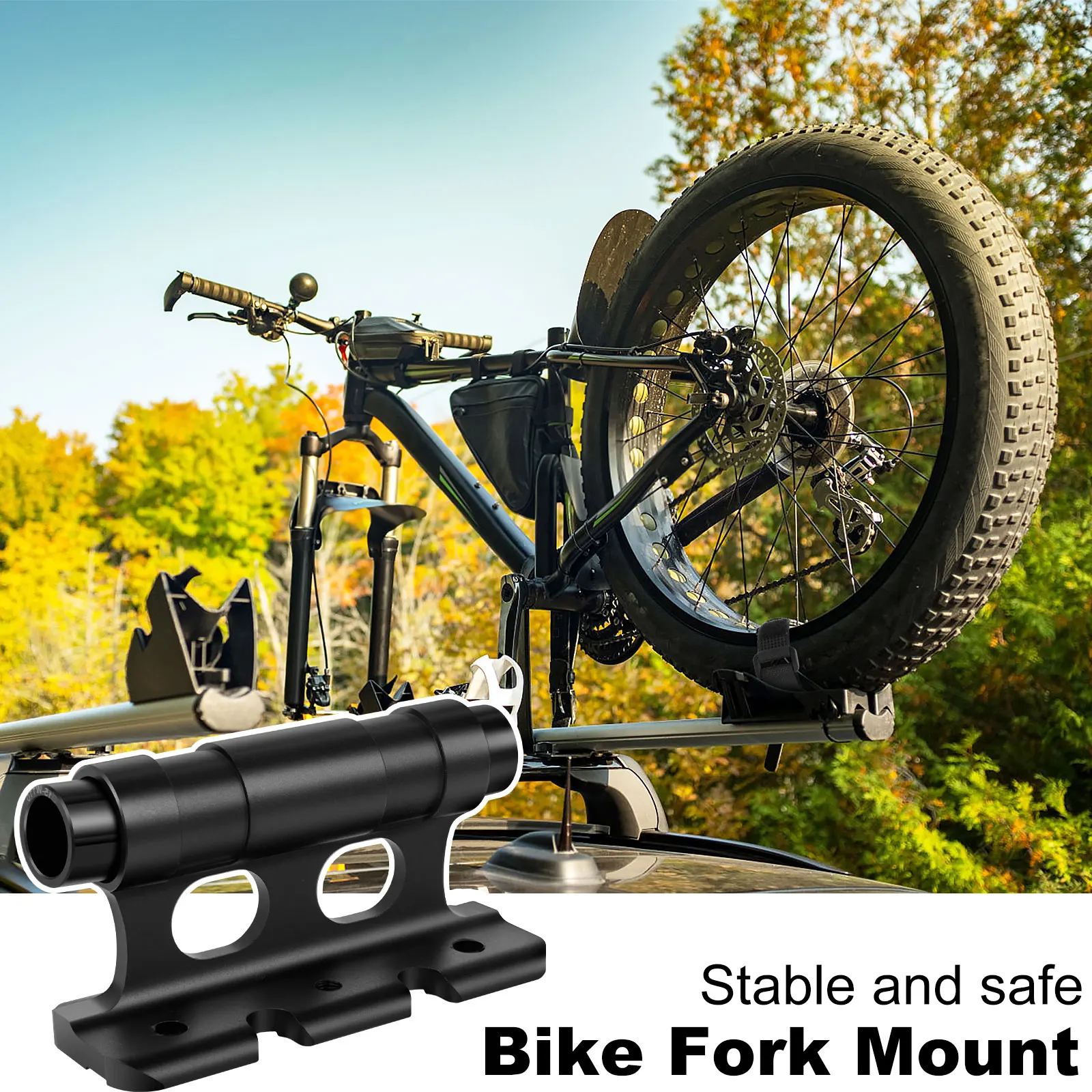 Waterproof Bicycle Fork Fixed Clip Bike Fork Mount Block Bike Front Mount Bracket Metal Stand Holder Quick Release Bike Holder