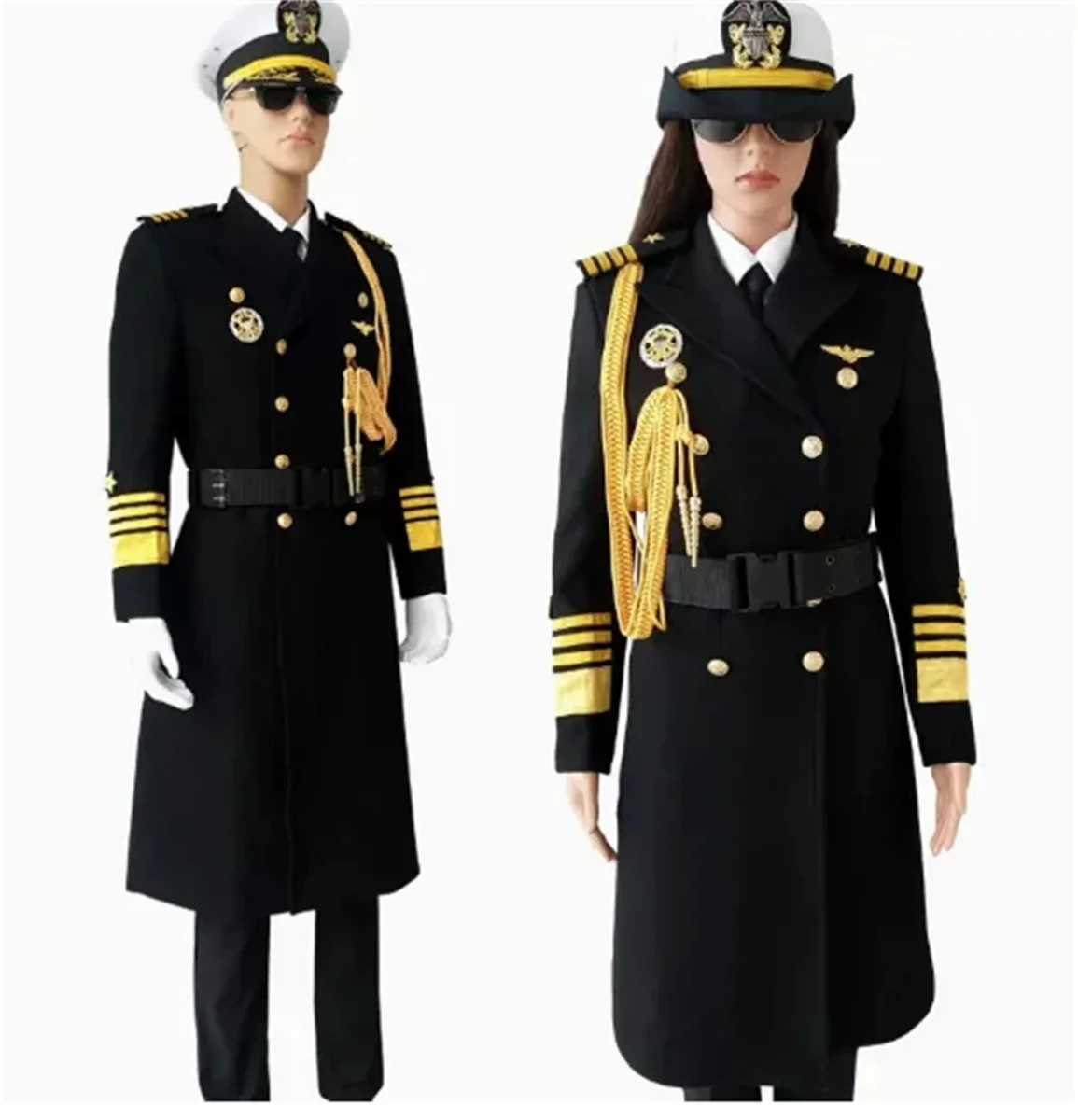 

High end security property welcome men's long woolen woolen sailor captain's coat windbreaker jacket