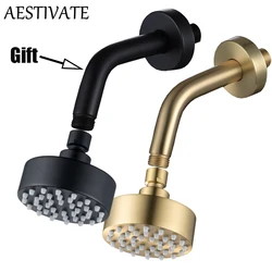 Bathroom Solid Stainless Steel High Pressure Small Matte Black Rain Shower Head Wall Mounted Adjustable Bath Top Spray Shower