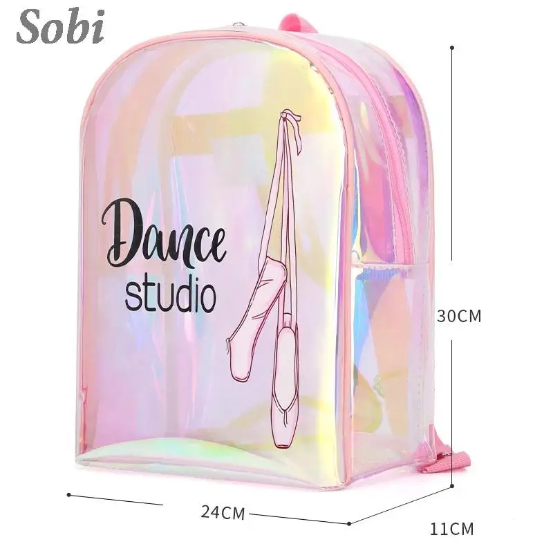 Dance Bag for Kids Girls Ballet Latin Dance Waterproof Backpack Laser Sequins Dancing Shoulder Bags with Key Chain Schoolbag