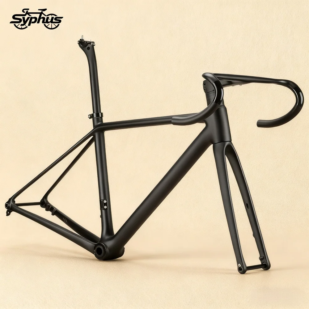 

700c Carbon Fiber Road Bike Frame Aero Aerodynamic Full Internal Cable Routing T47 bottom bracket UD Carbon Frame