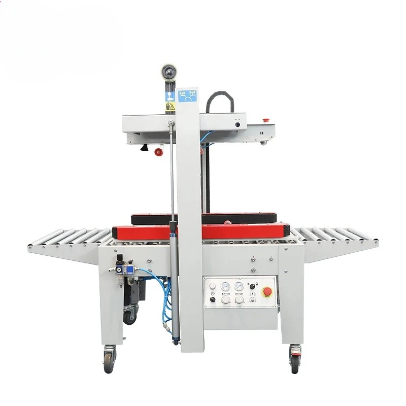 FXJ-5050QS Hualian European Flexible Pneumatic Carton Box Adhesive Tape Sealer Sealing Machine