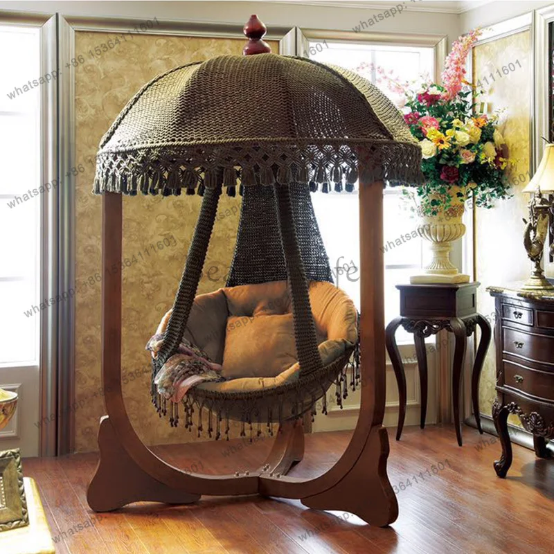 Factory Direct Hanging Chair Swing Hanging Basket Rattan Chair Adult Lazy Balcony Courtyard Indoor Bedroom Small Sofa Swing