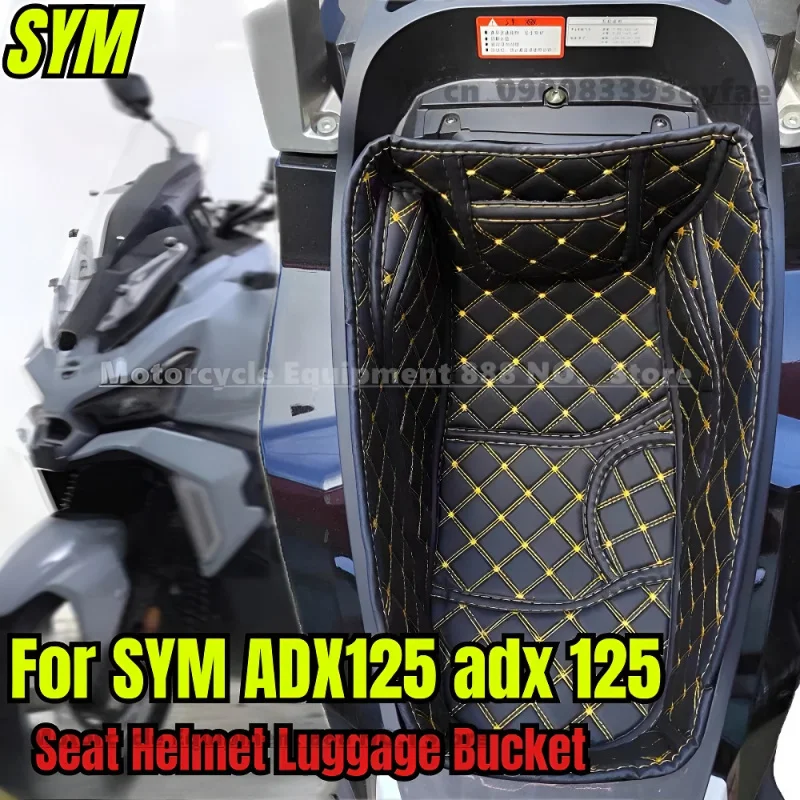 

Universal Motorcycle Seat Cushion Cover for SYM ADX125 2023 2024, PU Leather Storage Bucket Lid Mat,H25037