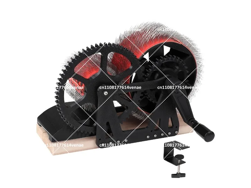 Portable Hand-Cranked Wool Carding Machine for Spinning, Felting, DIY Fiber Blender Craft Tool