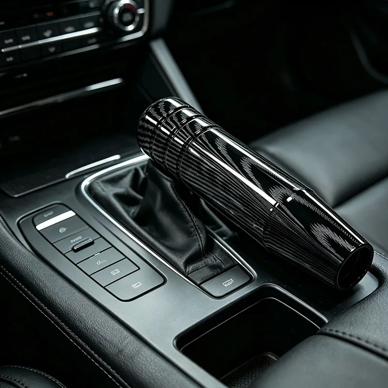 13cm 9cm Carbon-Schaltknauf für Auto-Schaltgetriebe, Universeller Schalthebelknopf zur Fahrzeugmodifikation mit Adapter