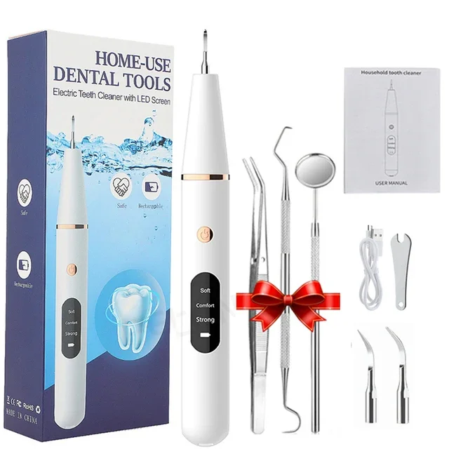 

Ultrasonic Dental Scaler Teeth Tartar Stain Tooth Calculus Remover Sonic Teeth Plaque Cleaner Dental Stone Removal