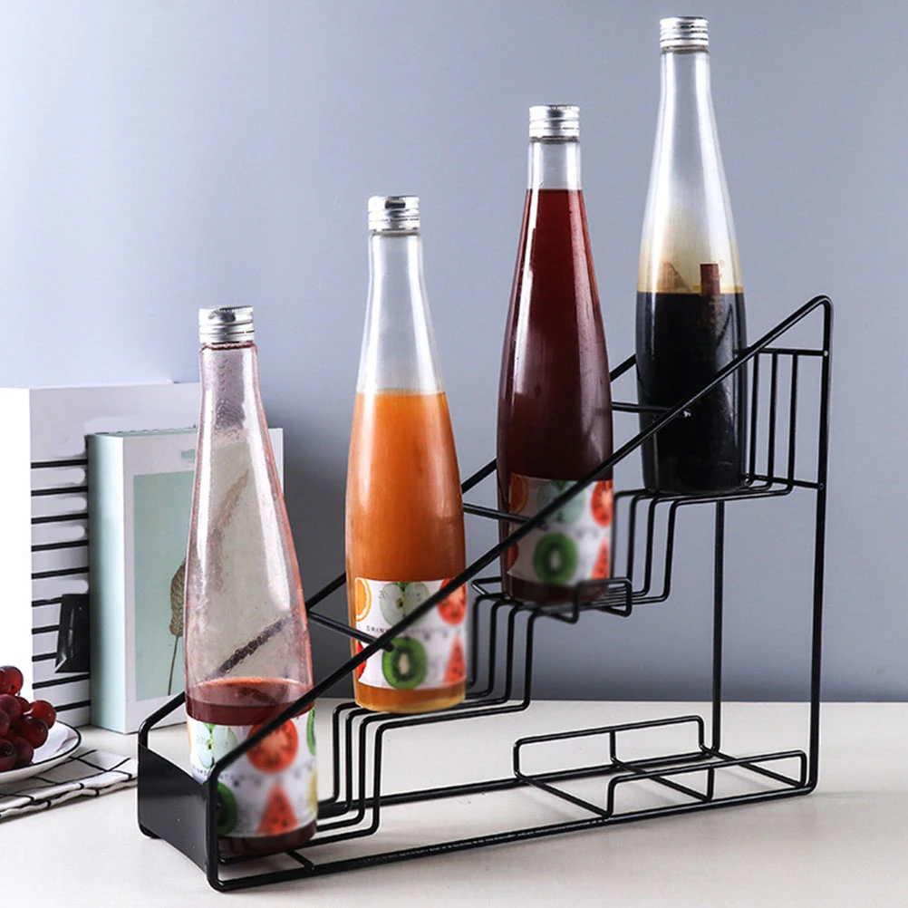 

Fruit Dew Display Stand Bottle Rack Wire Syrup Organizer Storage Shelving Strong Durability Wear Resistance Coffee Shop Racks