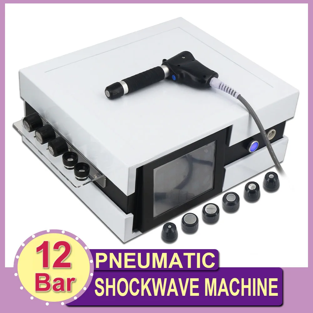 12Bar Pneumatic Shockwave Therapy Machine ED New Professional Shock Wave For ED Treatment Body Pain Relieve Sport Injury Massage