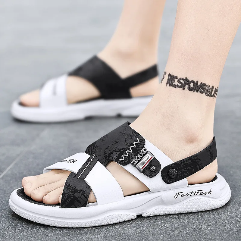 New sandals men's summer fashion beach shoes dual-purpose non-slip outer wear trend youth casual slippers men