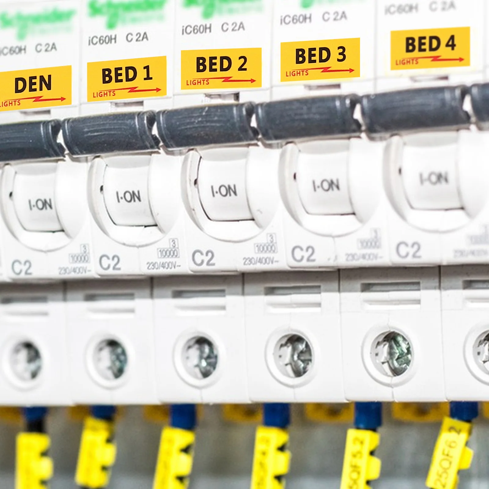 

10 Sheets Colorful Circuit Breaker Tags Electric Panel Labels Self Adhesive Stickers Home Use Folder Organization
