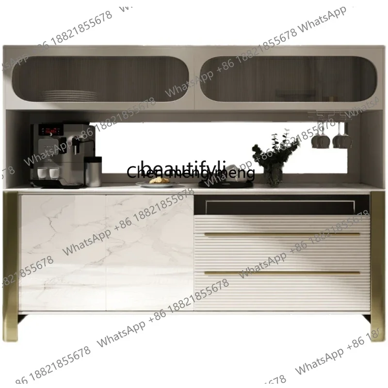 New arrive Postmodern minimalist solid wood rock slab living room dining side cabinet  light luxury multi-function  storage lock