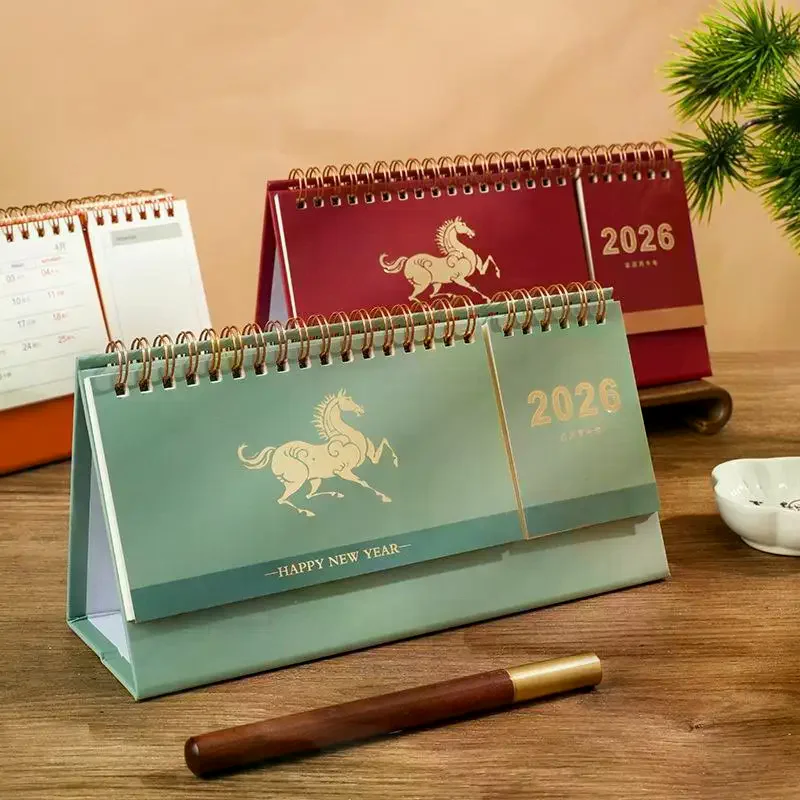 

Настольный календарь с возможностью записи, настольный календарь на 2026 год, портативный складной настольный календарь, академический планировщик, украшения стола
