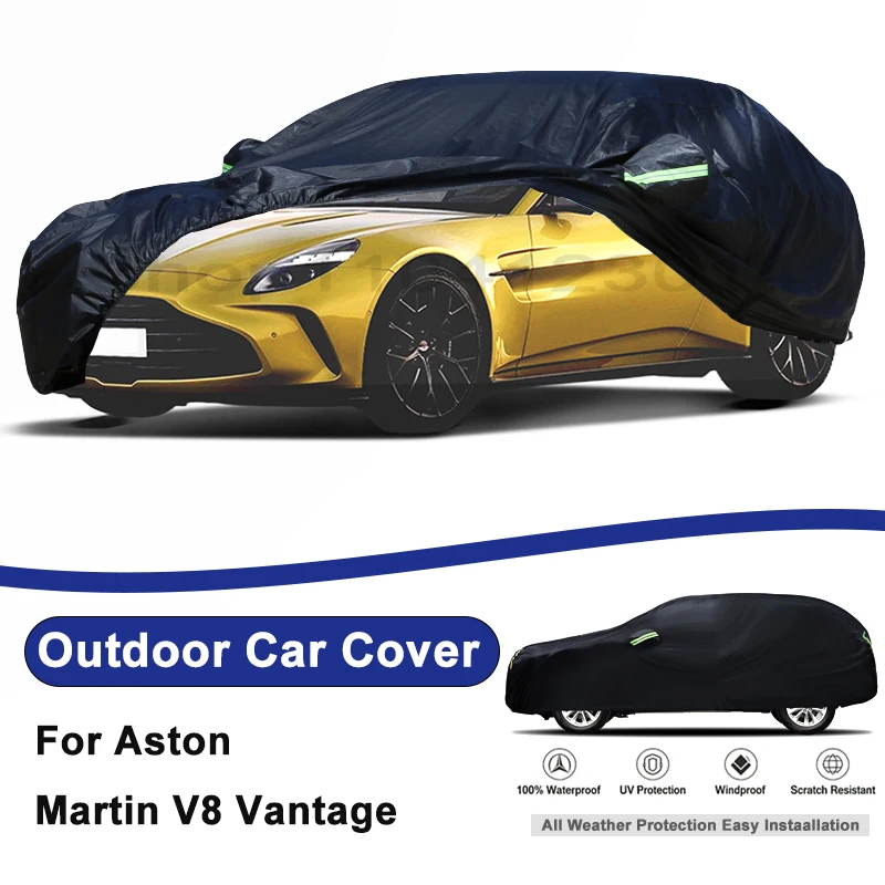 Outdoor Full Car Cover For Aston Martin V8 Vantage with Reflective Strips Waterproof Snowproof Dustproof UV Protection Auto