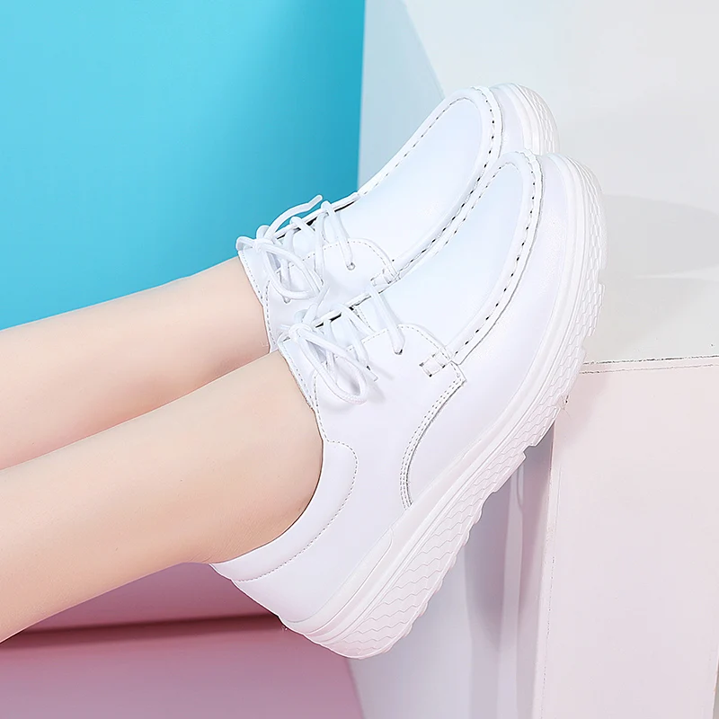 leather air cushion hospital nurse shoes women white comfortable soft breathable flat bottomed non slip single shoes