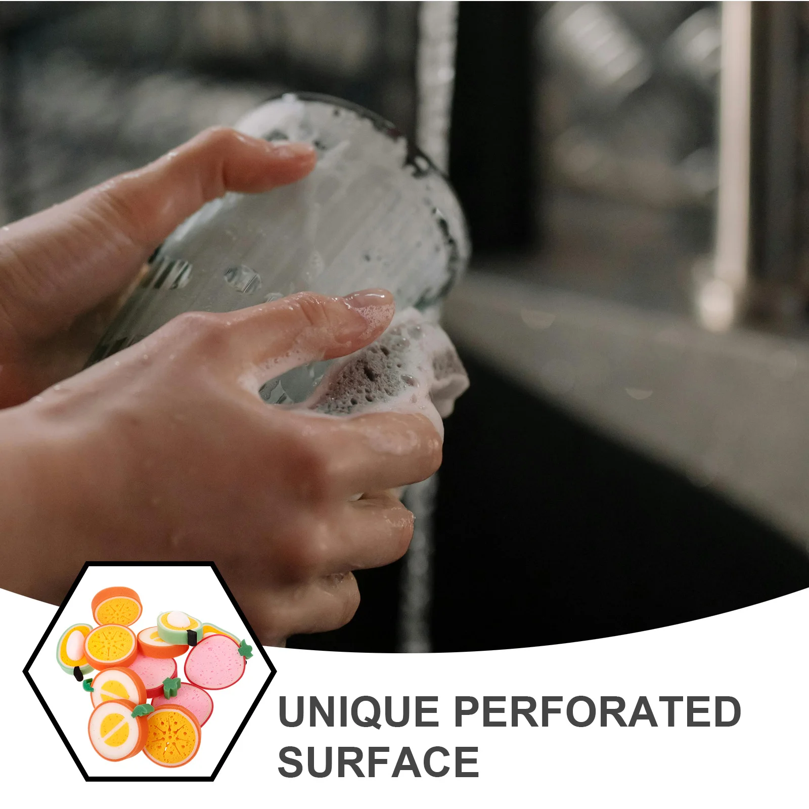 

12pcs Fruit Cleaning Sponge Scrub Sponges For Dishes Scrubbers Washing Kitchen Pads Reusable Dishwashing Frosted Quick-Foaming