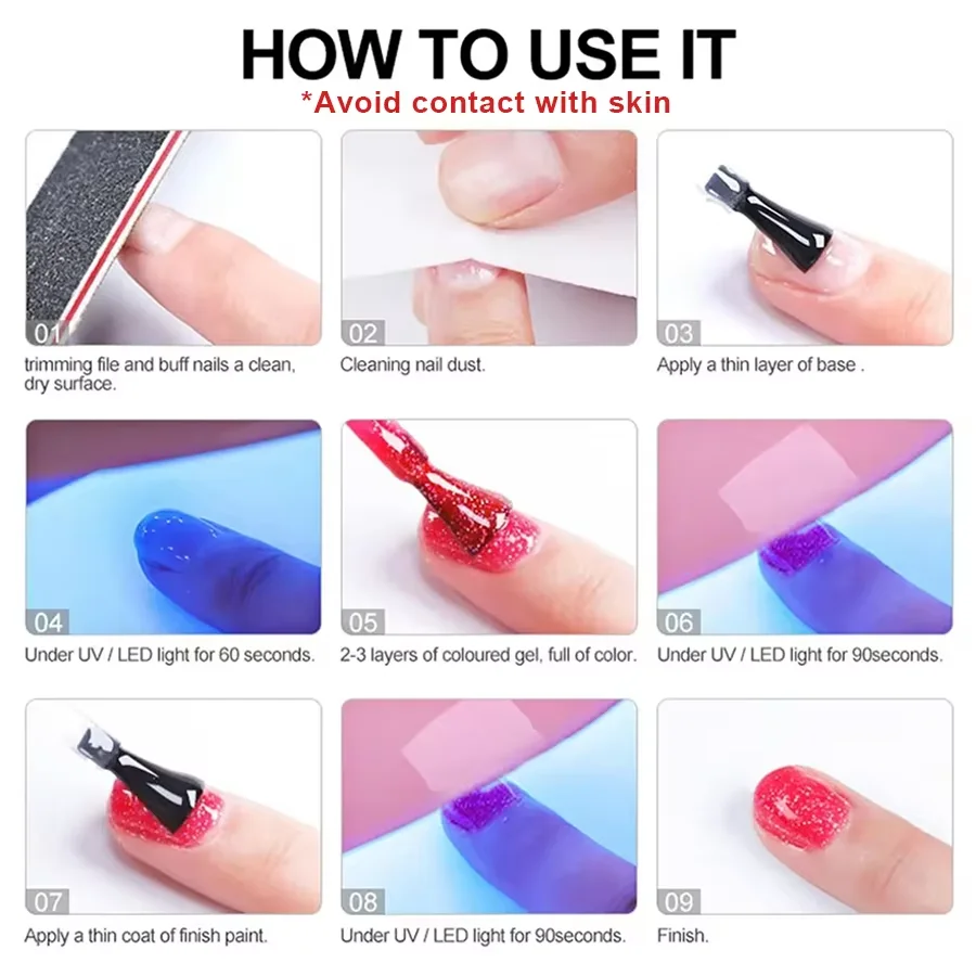 XEIJAYI 1 Stück 15ml Schneeflocken-, Diamant- und Glitzer-Nagellack, Neues Aufhellendes Glitzer-Nageldesign UV/LED für Damen-Nagelstudios – Detail 13