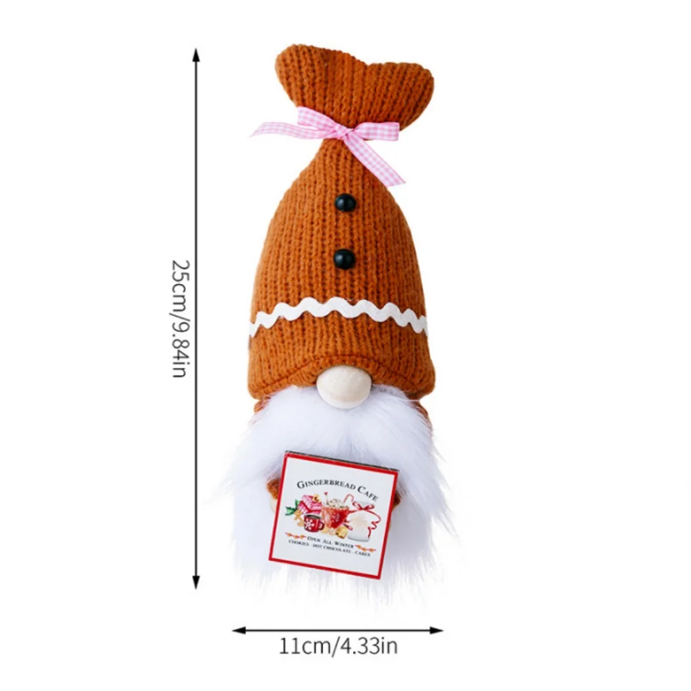 Gingerbread Cafe Gnome Plush Ornament Swedish Nisse Doll Home Decor for Coffee Bar & Living Room