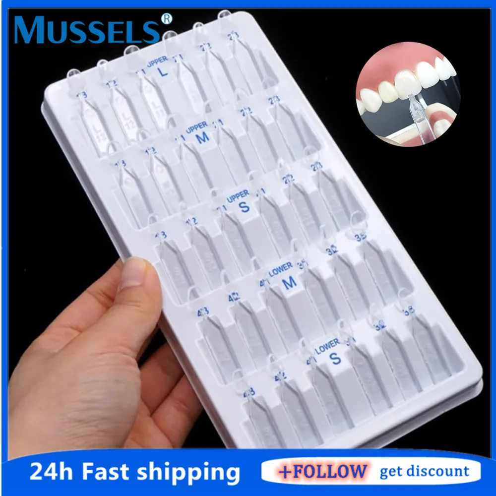 

30Pcs/Set Dental Veneer Mould Kit Composite Resin Mold Light Cure Filling Anterior Front Teeth Mould Whitening Dentist Tools Lab