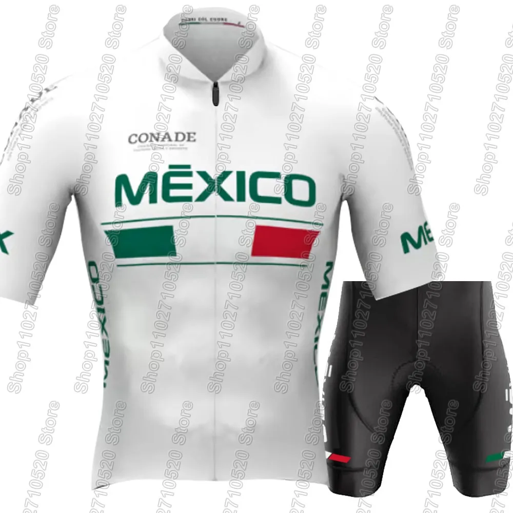 Mexico National Team Cycling Jersey 2026 Set Summer Green Clothing Road Bike Shirts Suit Bicycle Bib Shorts MTB Ropa Maillot