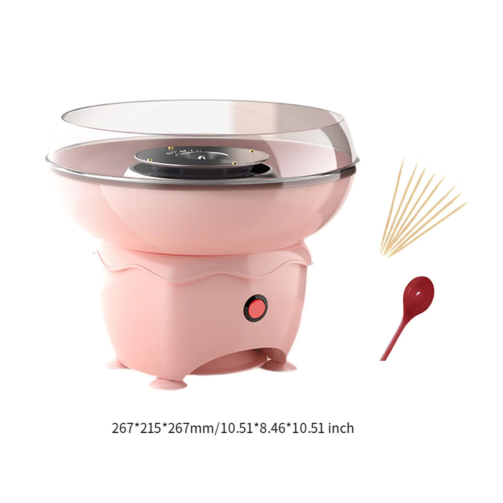 Portable Candy Floss Machine for Home Party with Bamboo Sticks and Spoon PP Material