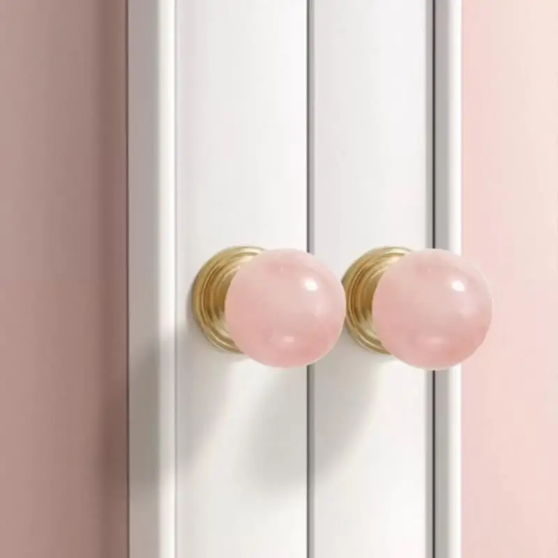 Natural Marble/ Crystal + Brass Kitchen Accessories New Cabinet Pulls Wardrobe Door Pull Drawer Crystal Knobs Furniture Handles