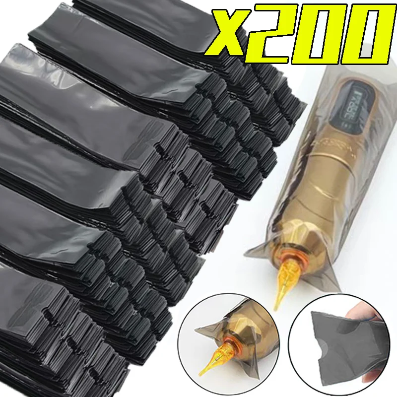 10/200PCS Disposable Tattoo Pen Machine Bags Cover Sleeves Big Size Tattoo Pencil Bags Waterproof Protection Tattoos Accessories