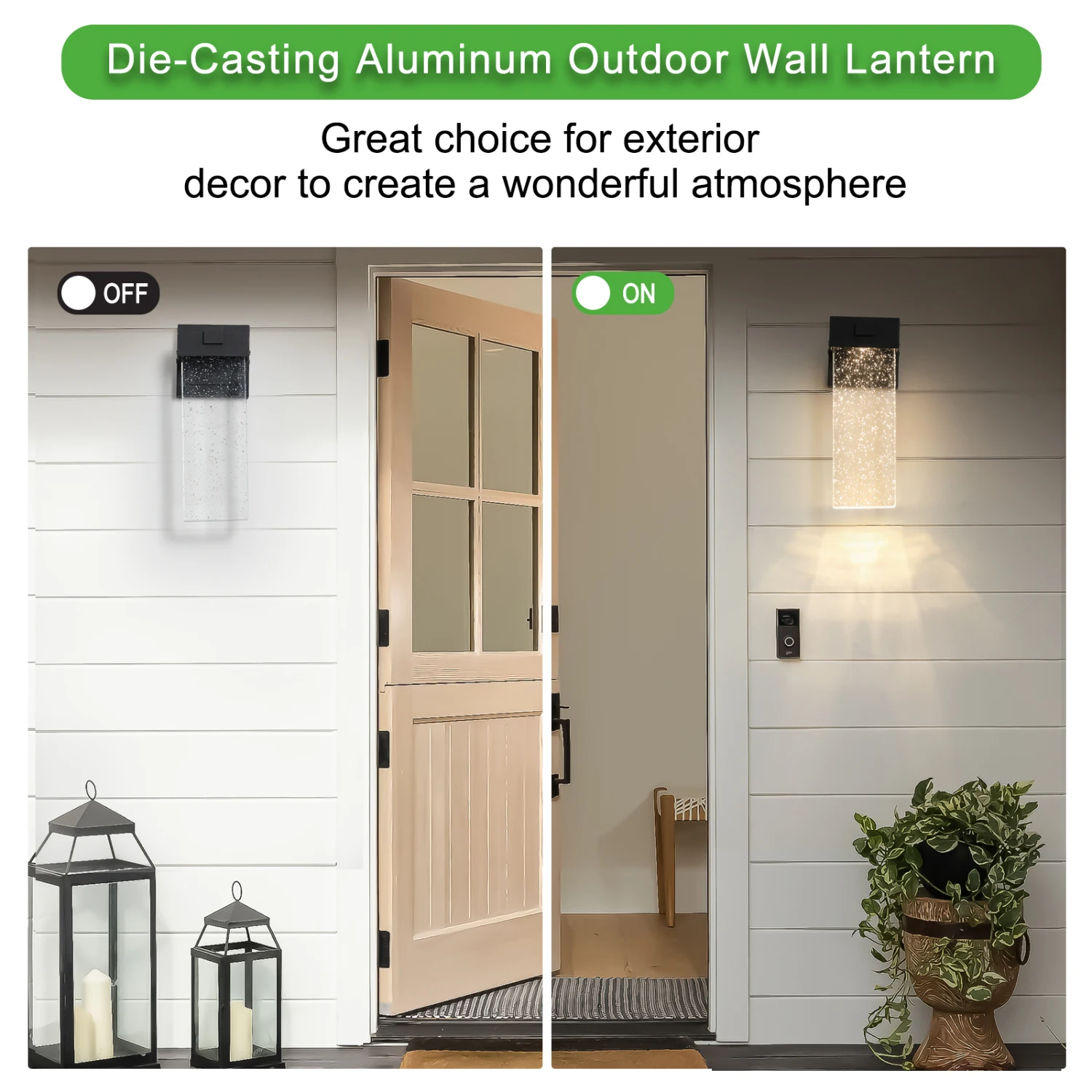 Outdoor Waterproof Transparent LED Crystal Wall Lamp (2 pack) - Bright Illuminate Garden Patio Lighting