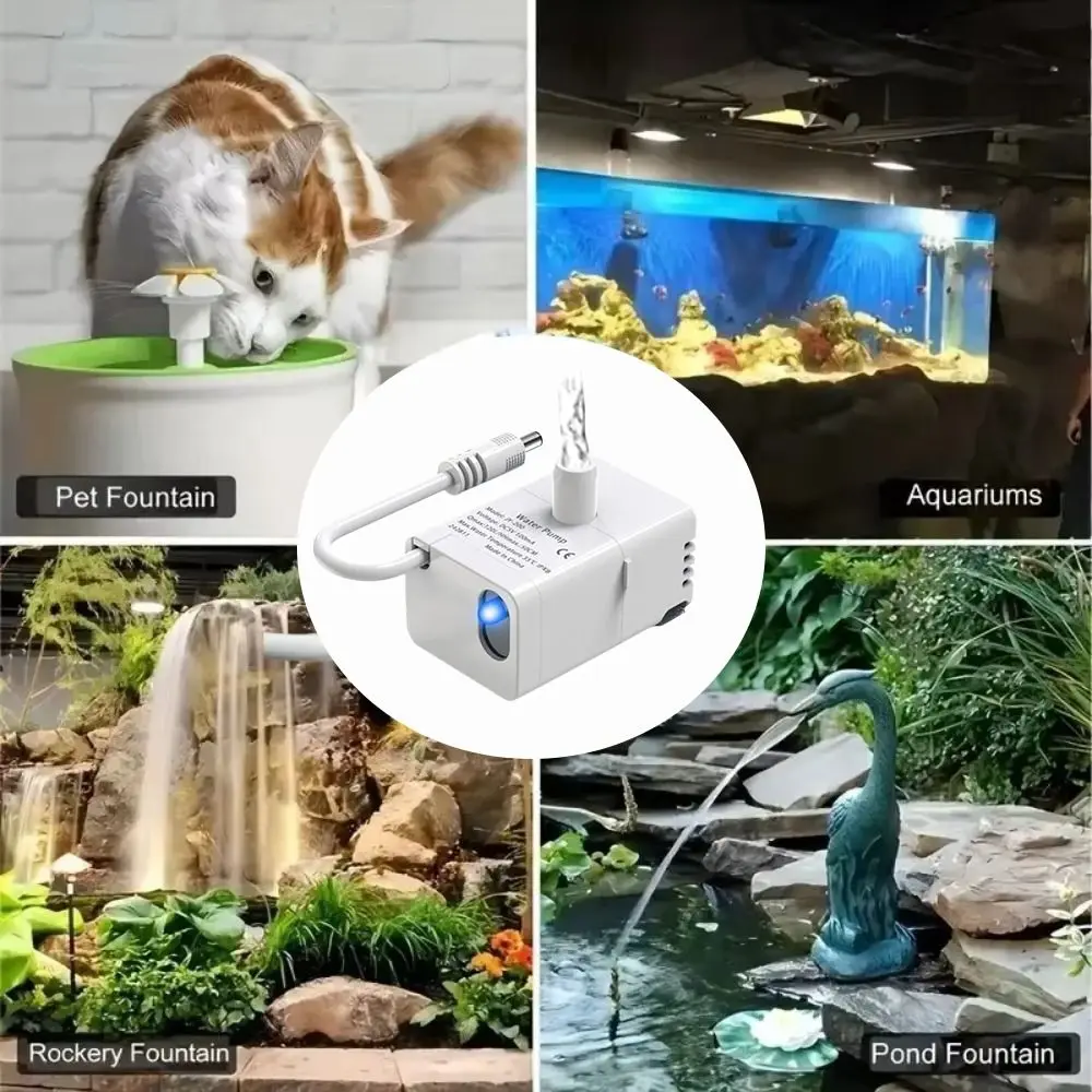 Ultra Quiet Pet Water Fountain Pump LED Indicator Light Auto Power Off Cat Fountain Pump Ultra-Efficient Filter Pump