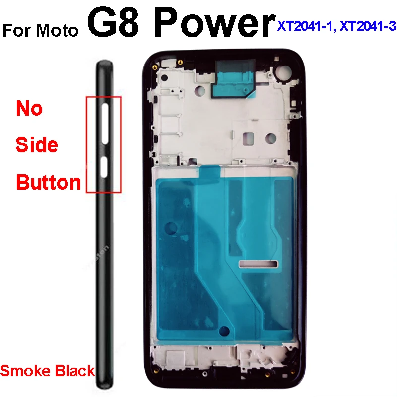 Middle Frame Housing For Motorola Moto G8 G8 Plus G8 Play G8 Power Lite Rear Middle Frame LCD Front Bezel Cover Replacement