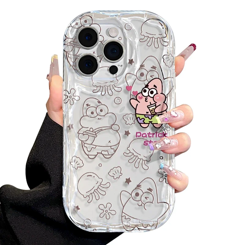 Custodia SpongeBobs Wave per Samsung Galaxy S25 S24 S23 S22 S21 Ultra Plus S20 FE A73 A72 A71 A56 A55 A54 5G A52 A52S A51 4G Cover