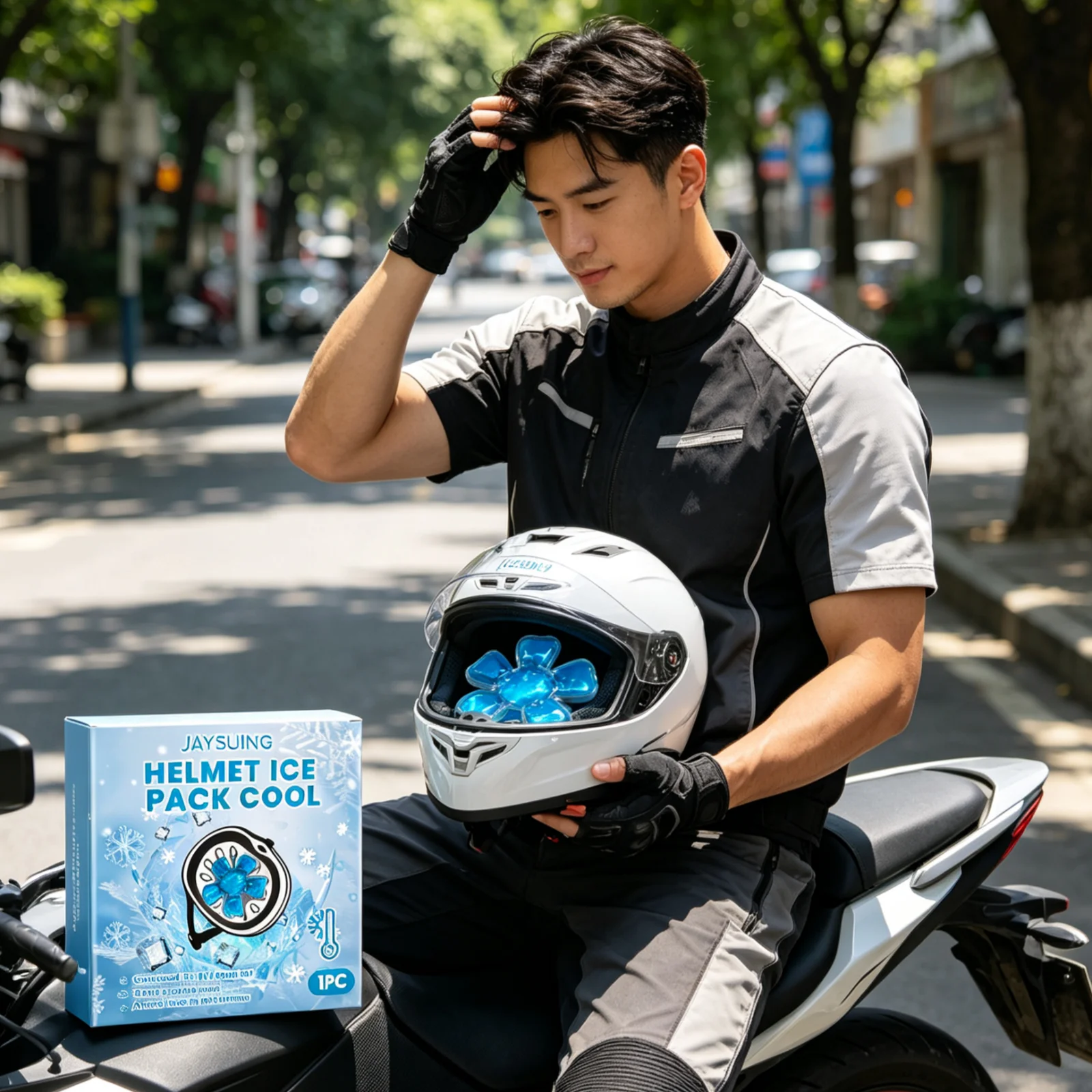 Jaysuing Helmet Ice Pack for Hard Hat Baseball Cap Physical Cooling Heat Relief Relieve Fatigue Soft Lightweight Head Ice Pack