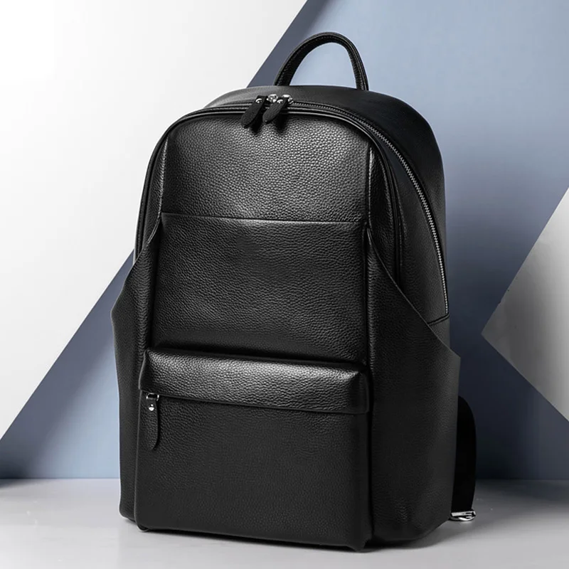 Retro Genuine Leather Men's Backpack Handmade Classic Schoolbag Sports Storage Leisure Backpack Laptop Day Bag Pack Large