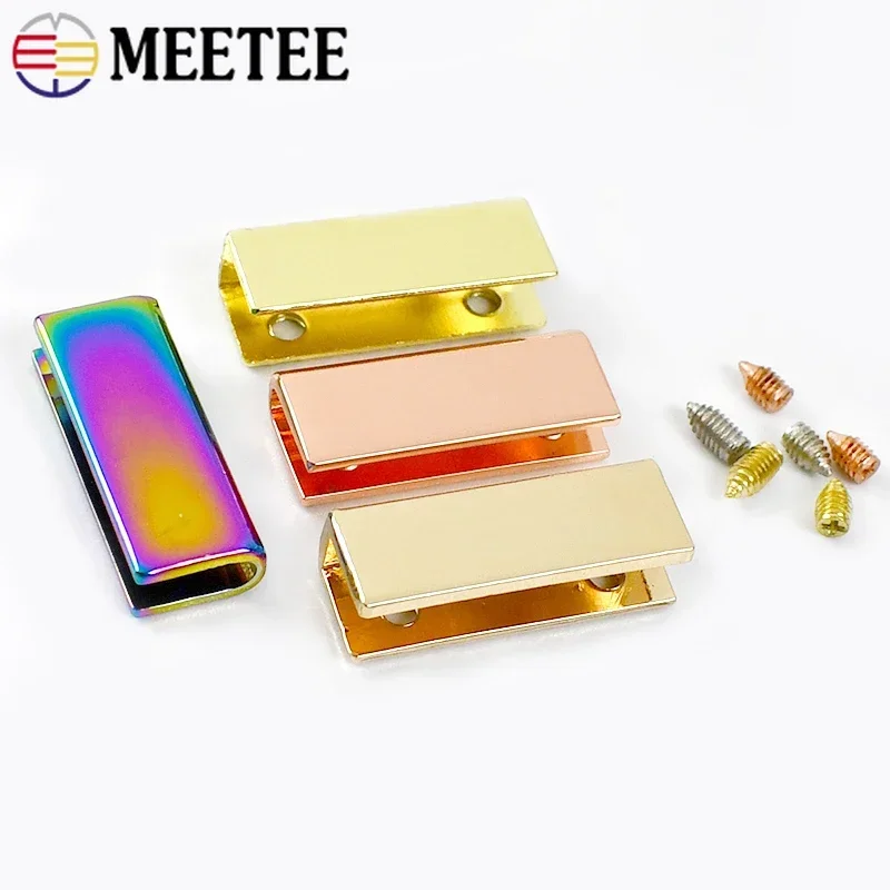 10-50Pcs Metal Bag Buckle Side Clips Protector Corner Screws Clip Clasp for Webbing Belts Tail End Plug LeatherCraft Accessories