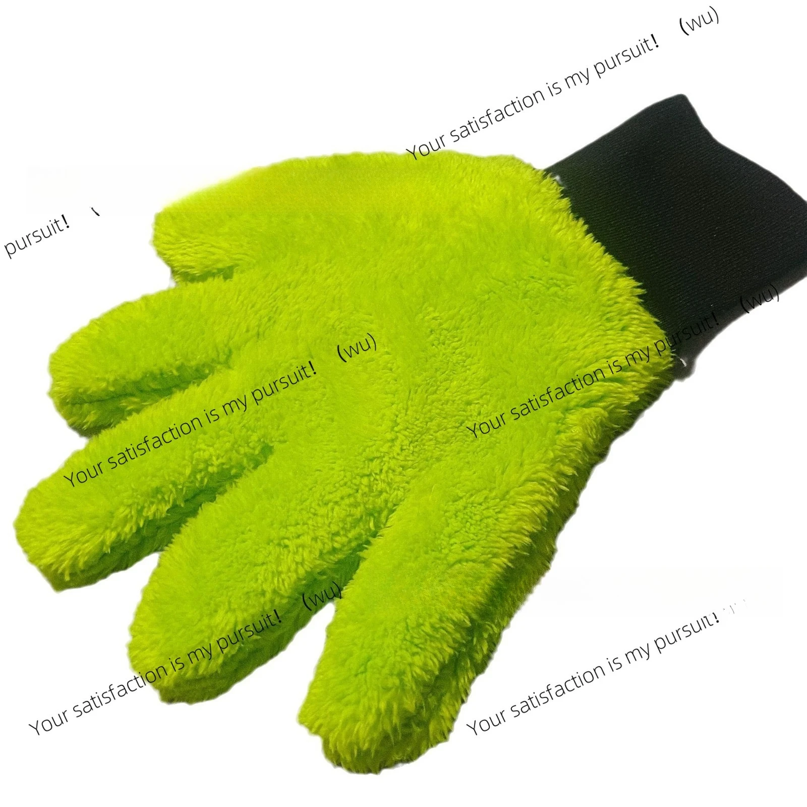

5-Finger double-sided bear paw gloves thickened coral fleece thickened lining car wash car wash microfiber car wash hand