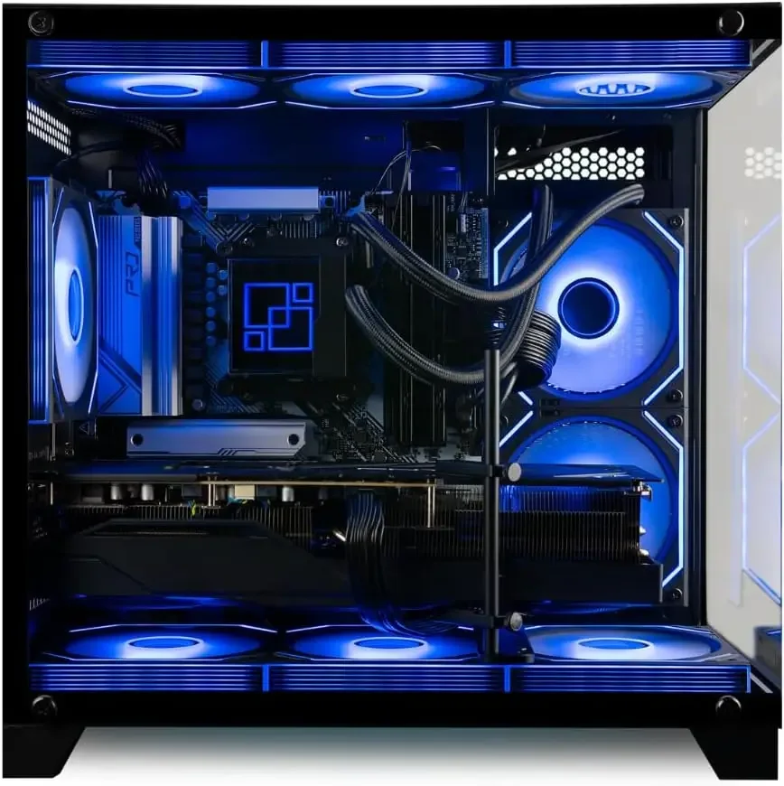 Игровой настольный ПК Panorama RTX 5090 с 24-ядерным процессором Ultra 9 285K, 64 ГБ оперативной памяти DDR5, 2 ТБ SSD Gen4 NVMe, жидкостным охлаждением и Windows 11 Pro