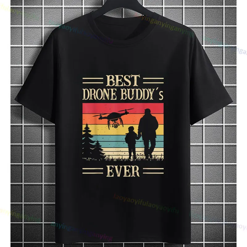 Funny Ufo Pilot Freestyle Drone Fpv Racing Quadcopter Graphic T-Shirt Pure Cotton Short Sleeve Casual Tee Regular Everyday Wear