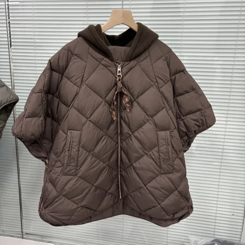 الإناث سترة دون أكمام مبطن Argyle صدرية المرأة الأبيض بطة أسفل الدافئة سستة سترات الخريف الشتاء متماسكة مقنعين الربط أسفل #6