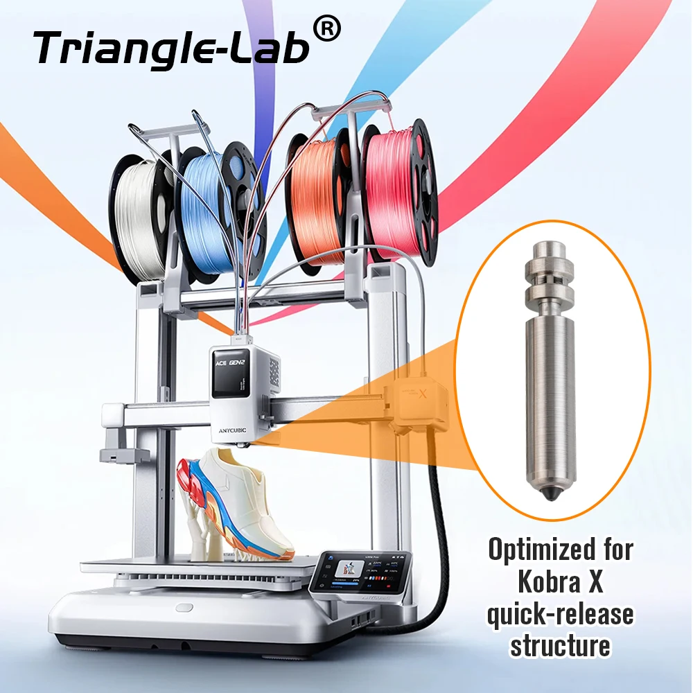 Trianglelab ®   Dysza bimetaliczna Quick Swap do Anycubic Kobra X Combo, 0.25mm/0.4mm/0.6mm, ulepszona, o zwiększonej odporności na wysokie temperatury — zdjęcie produktu 4