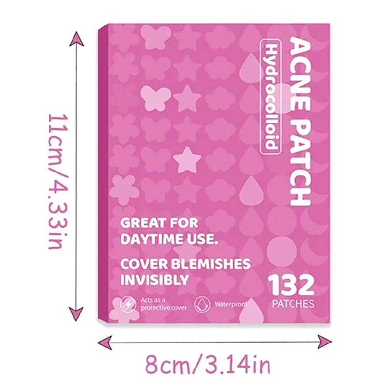 132 個のフェイススキンケアニキビパッチ目に見えないプロフェッショナルな治癒