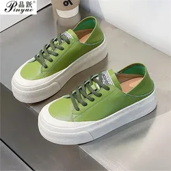 Sneaker Loafers Women Genuine Leather New Platform Lace-up Women Spring Shoes Fashion Flat Ladies Sneaker Shoes 35 40