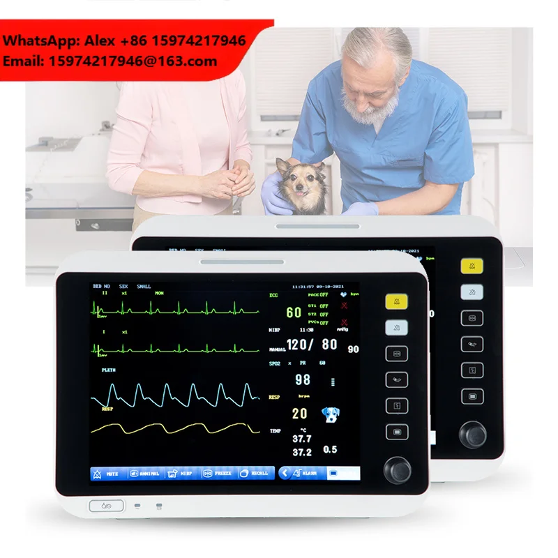 Portable Handheld Vet Monitor Pet Clinic Hospital Multi-Parameter Veterinary Heart Rate Monitor